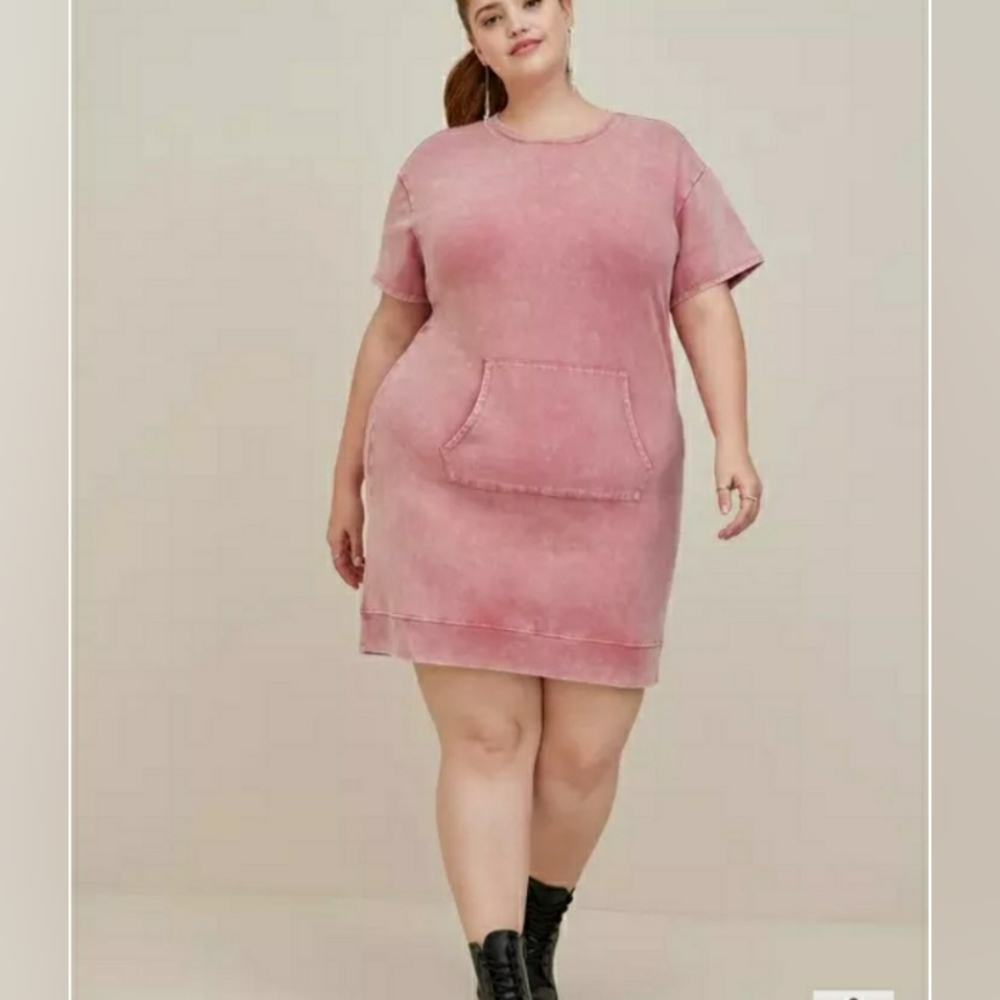 Plus Size 1x Lovesick Torrid Lounge T-shirt Dress Mauve Pink Womens
